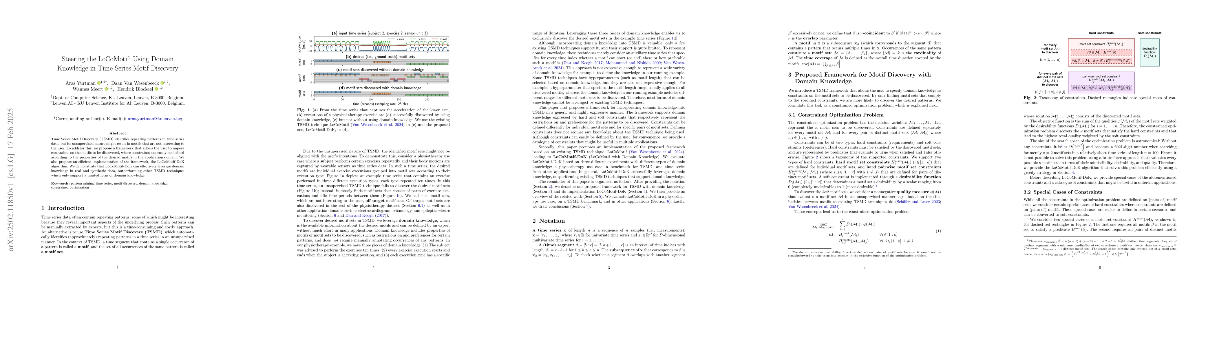 Thumbnail for Steering the LoCoMotif: Using Domain Knowledge in Time Series Motif
  Discovery