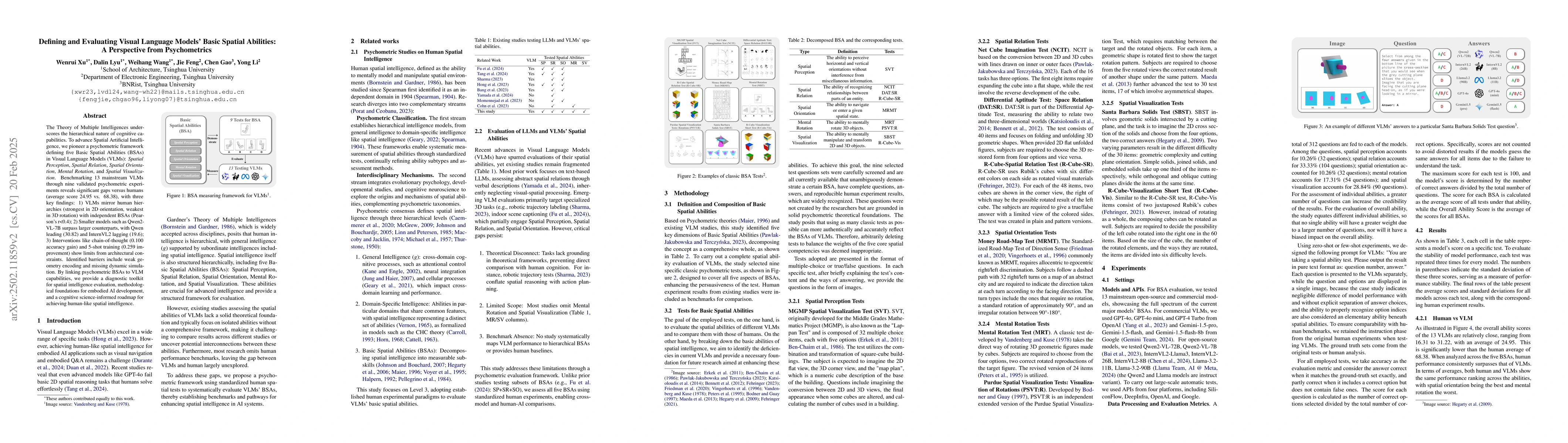 Thumbnail for Defining and Evaluating Visual Language Models' Basic Spatial Abilities:
  A Perspective from Psychometrics