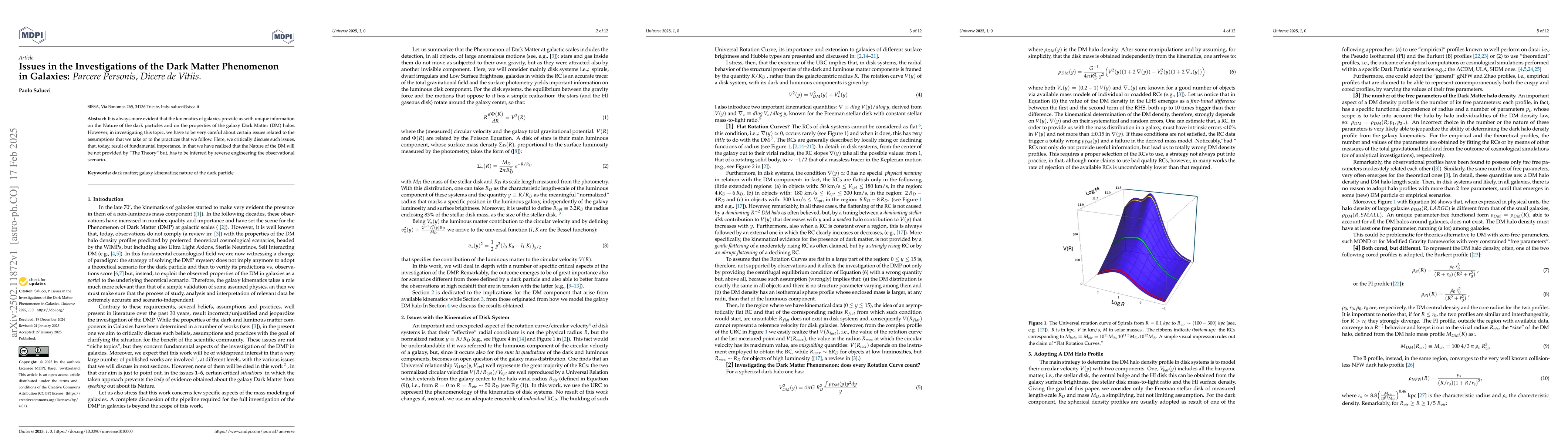 Thumbnail for Issues in the Investigations of the Dark Matter Phenomenon in Galaxies:
  Parcere Personis, Dicere de Vitiis