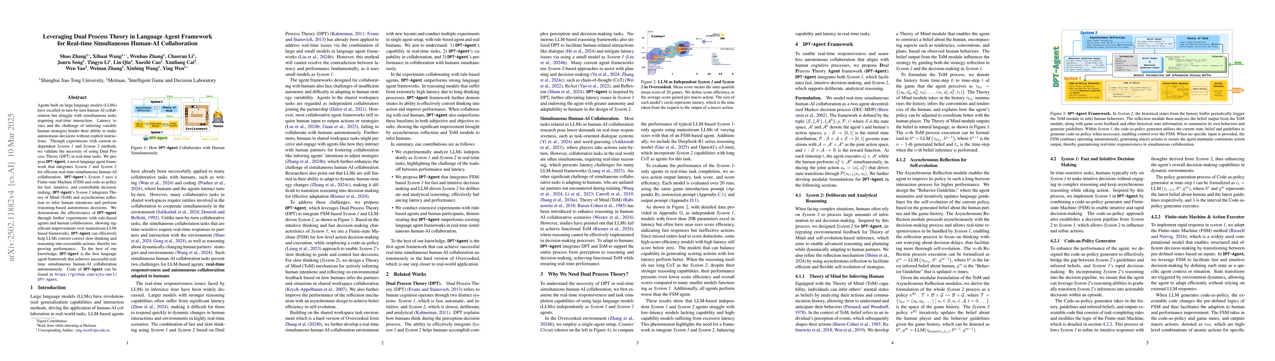 Thumbnail for Leveraging Dual Process Theory in Language Agent Framework for Real-time
  Simultaneous Human-AI Collaboration