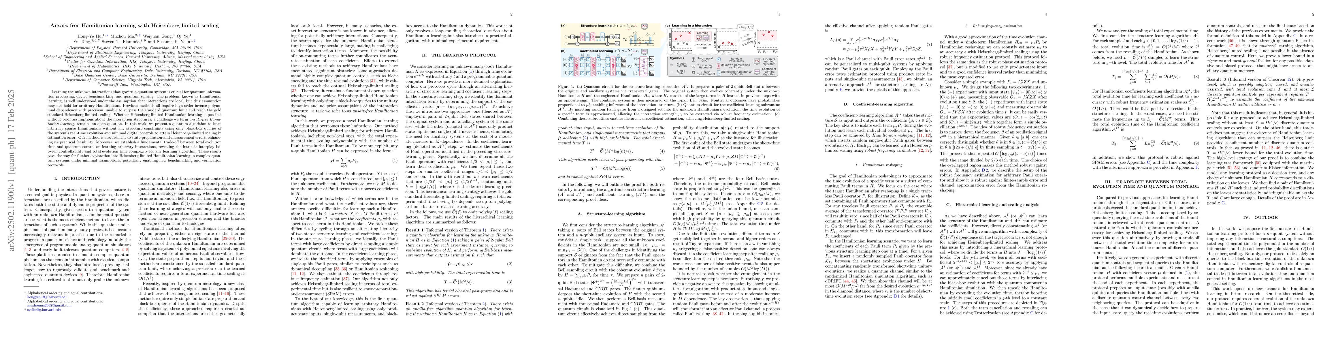 Thumbnail for Ansatz-free Hamiltonian learning with Heisenberg-limited scaling