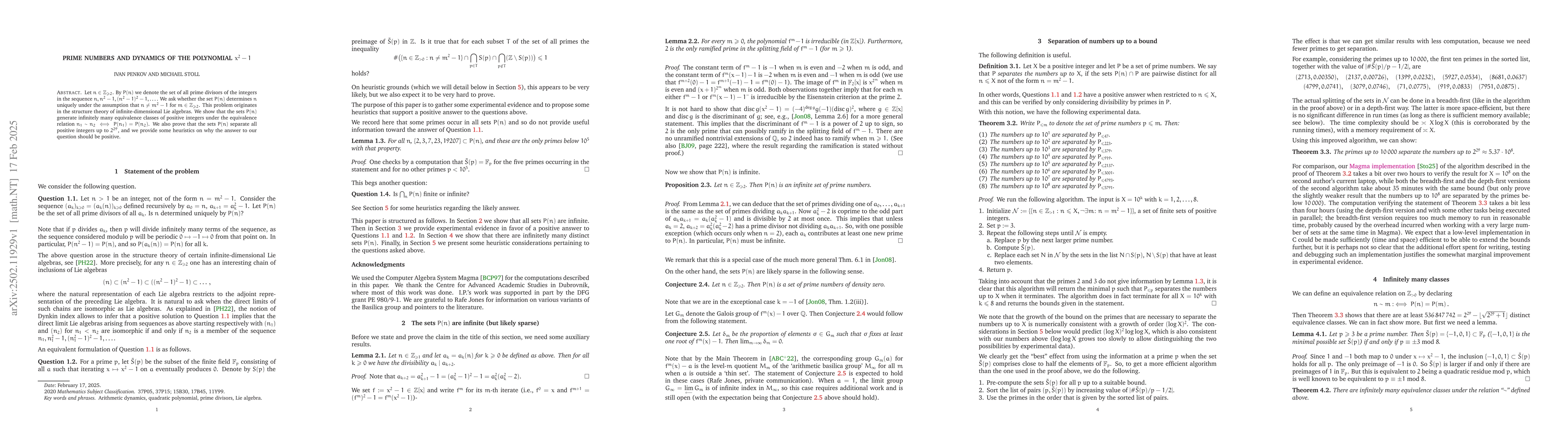 Thumbnail for Prime numbers and dynamics of the polynomial $x^2-1$