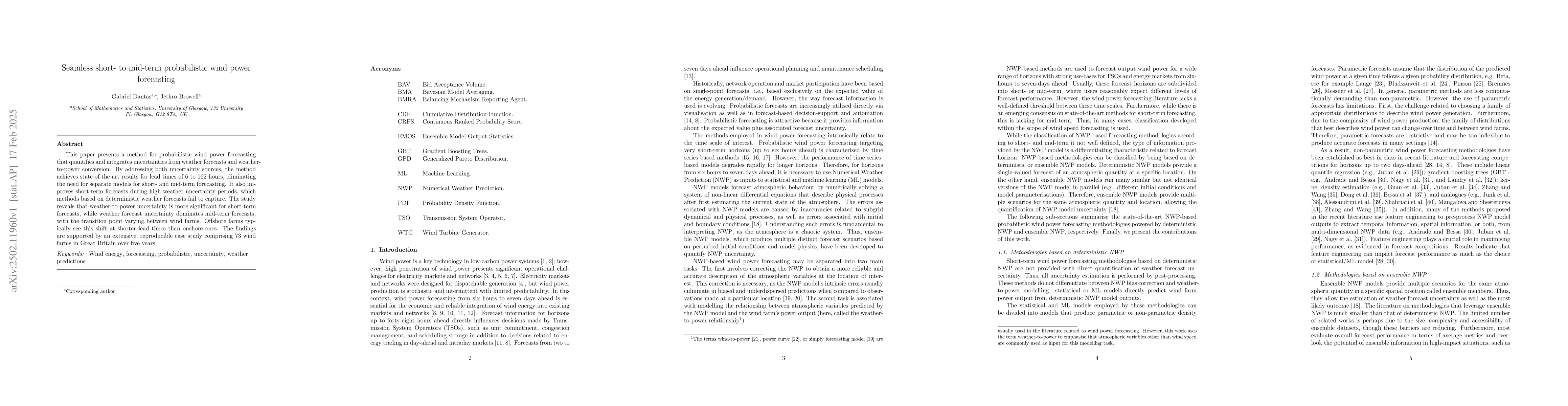 Thumbnail for Seamless short- to mid-term probabilistic wind power forecasting