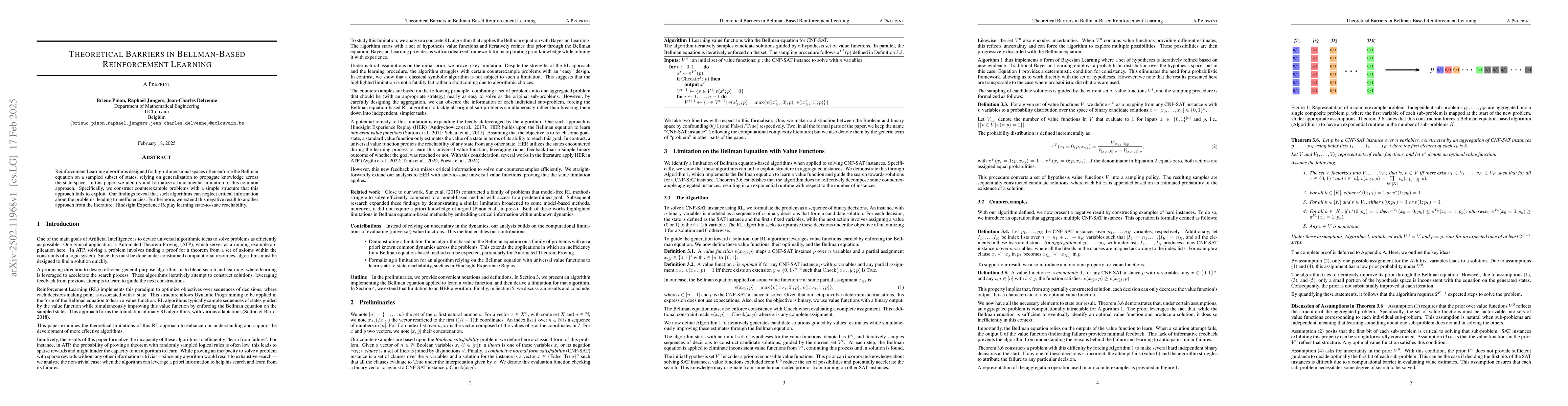 Thumbnail for Theoretical Barriers in Bellman-Based Reinforcement Learning