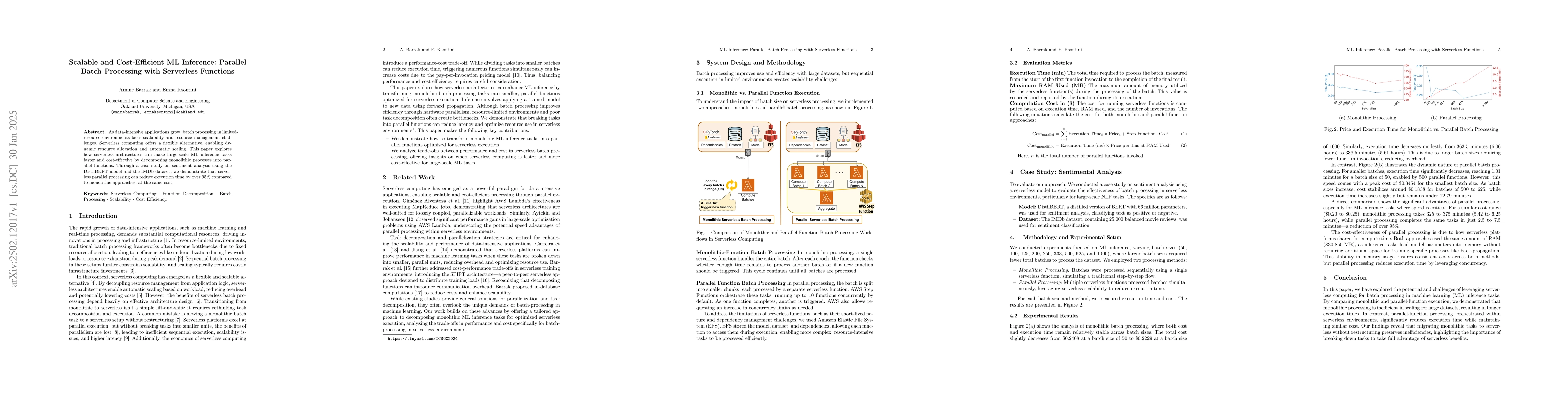 Thumbnail for Scalable and Cost-Efficient ML Inference: Parallel Batch Processing with
  Serverless Functions