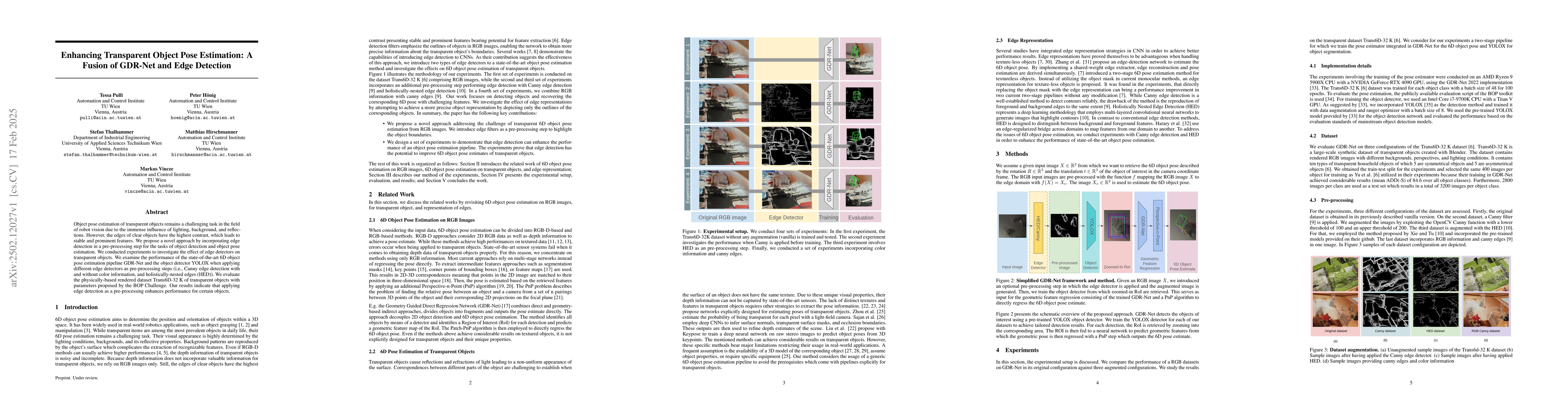 Thumbnail for Enhancing Transparent Object Pose Estimation: A Fusion of GDR-Net and
  Edge Detection