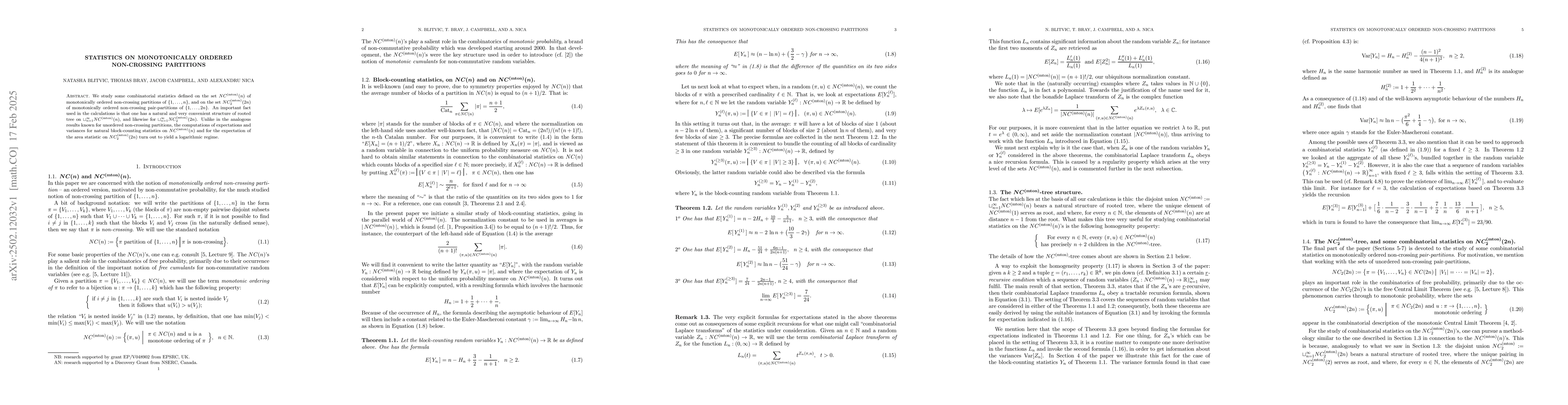 Thumbnail for Statistics on monotonically ordered non-crossing partitions