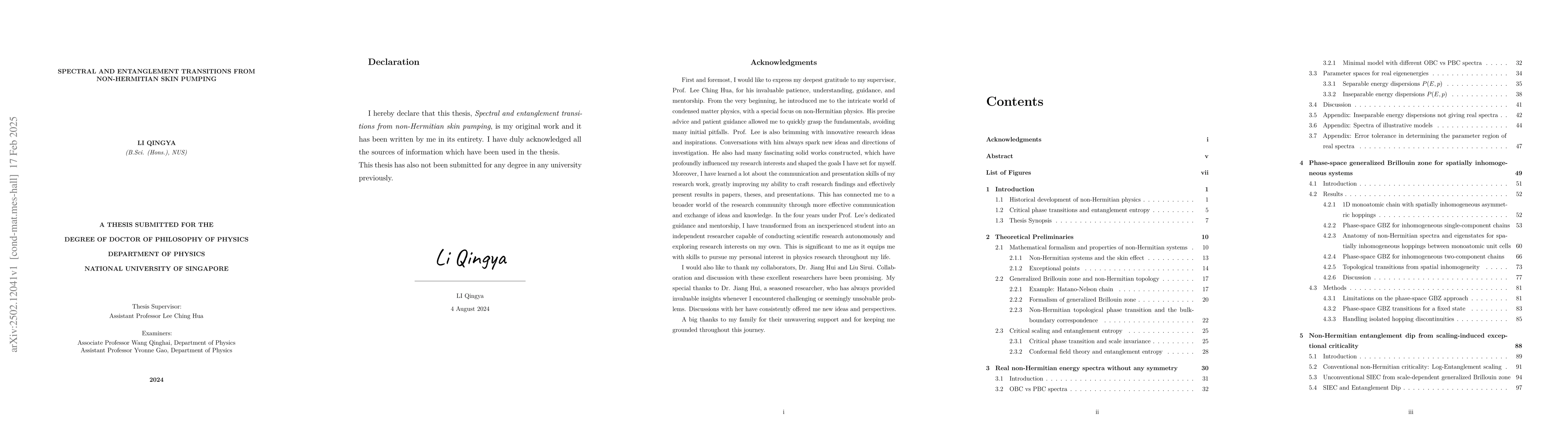 Thumbnail for Spectral and Entanglement Transitions from Non-Hermitian Skin Pumping