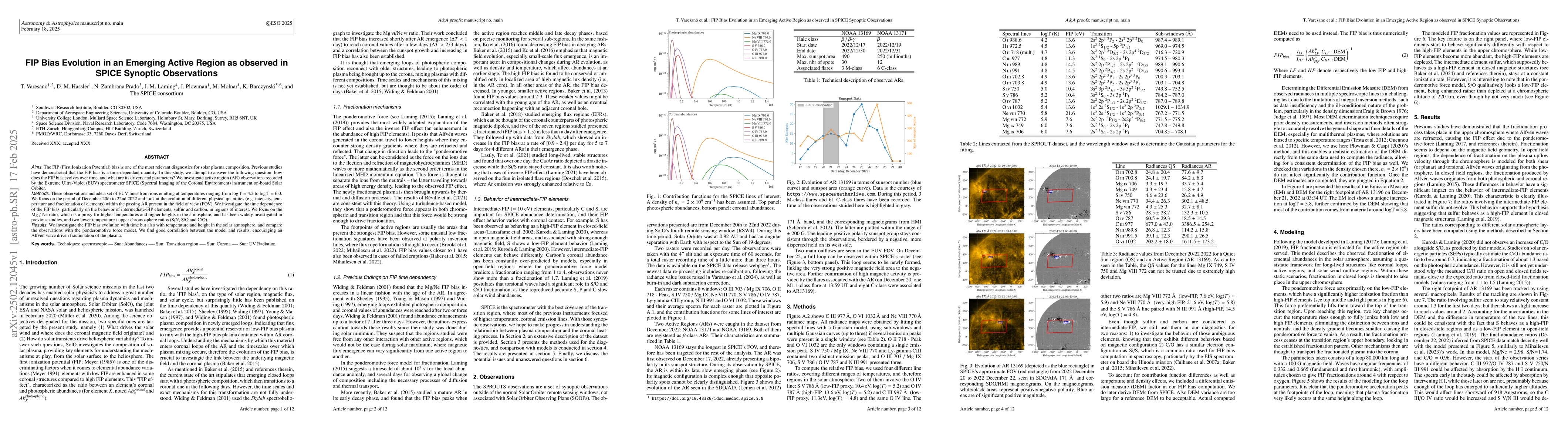 Thumbnail for FIP Bias Evolution in an Emerging Active Region as observed in SPICE
  Synoptic Observations