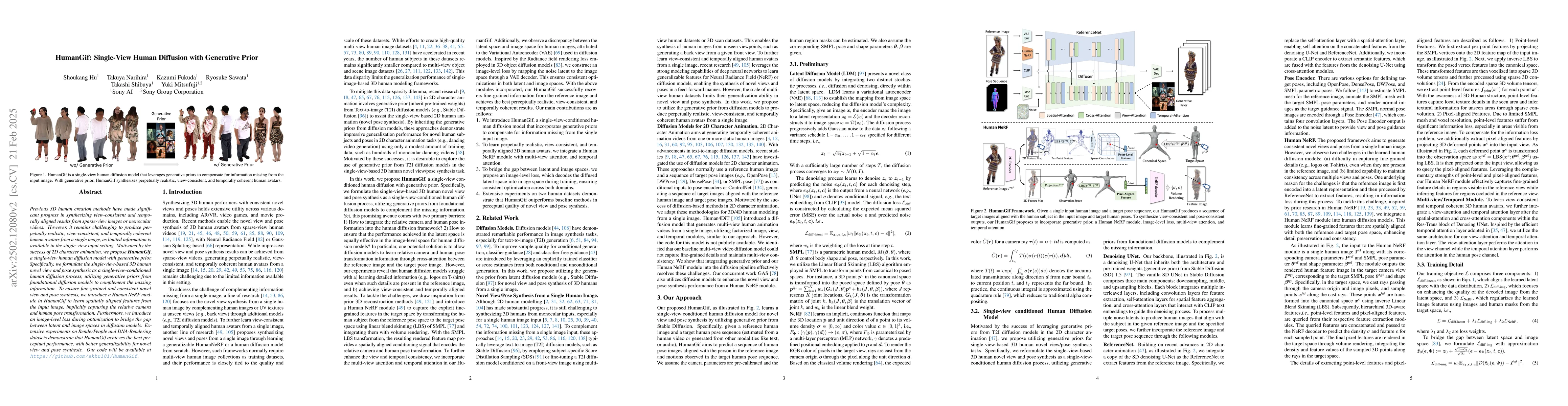 Thumbnail for HumanGif: Single-View Human Diffusion with Generative Prior