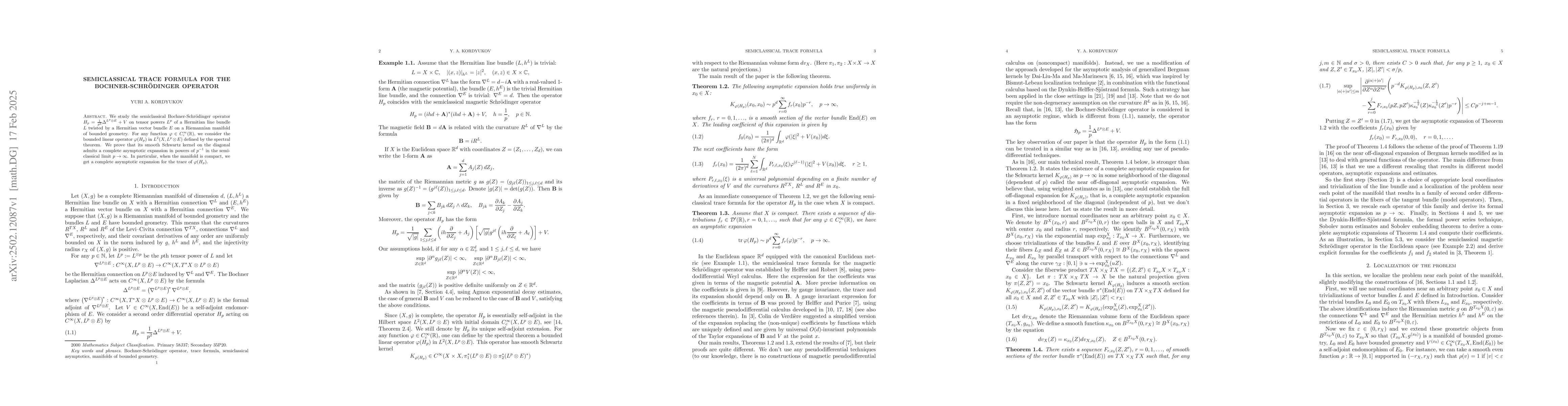 Thumbnail for Semiclassical trace formula for the Bochner-Schrödinger operator