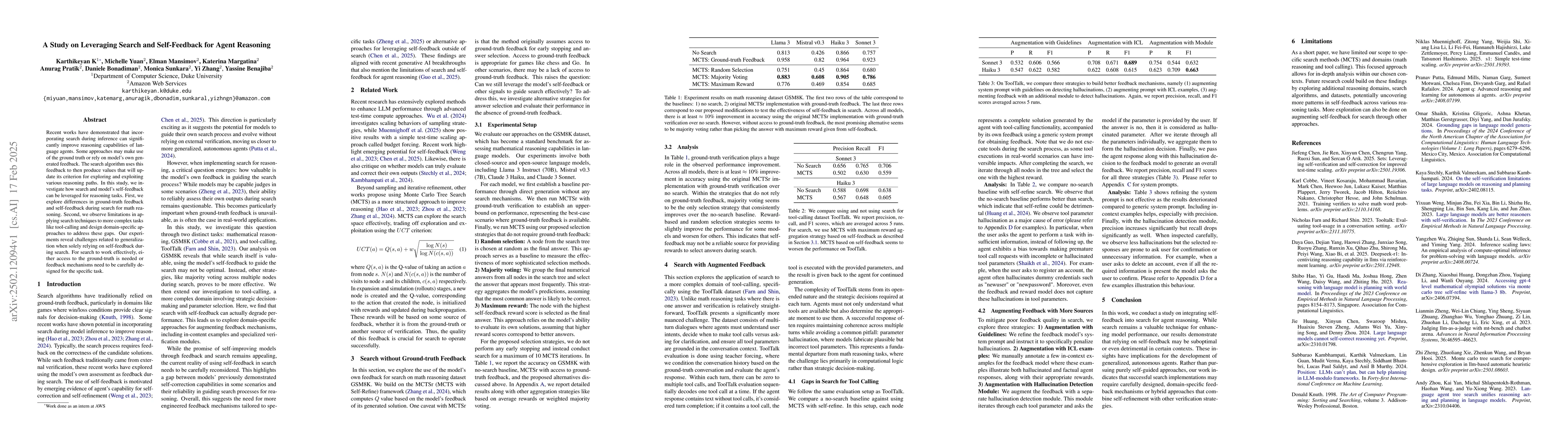 Thumbnail for A Study on Leveraging Search and Self-Feedback for Agent Reasoning