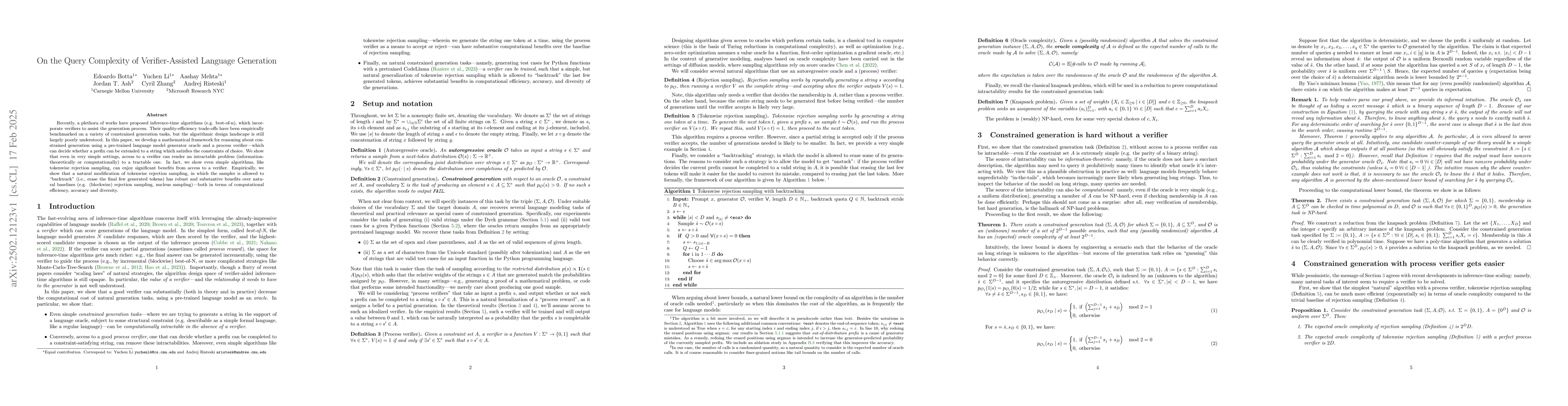 Thumbnail for On the Query Complexity of Verifier-Assisted Language Generation