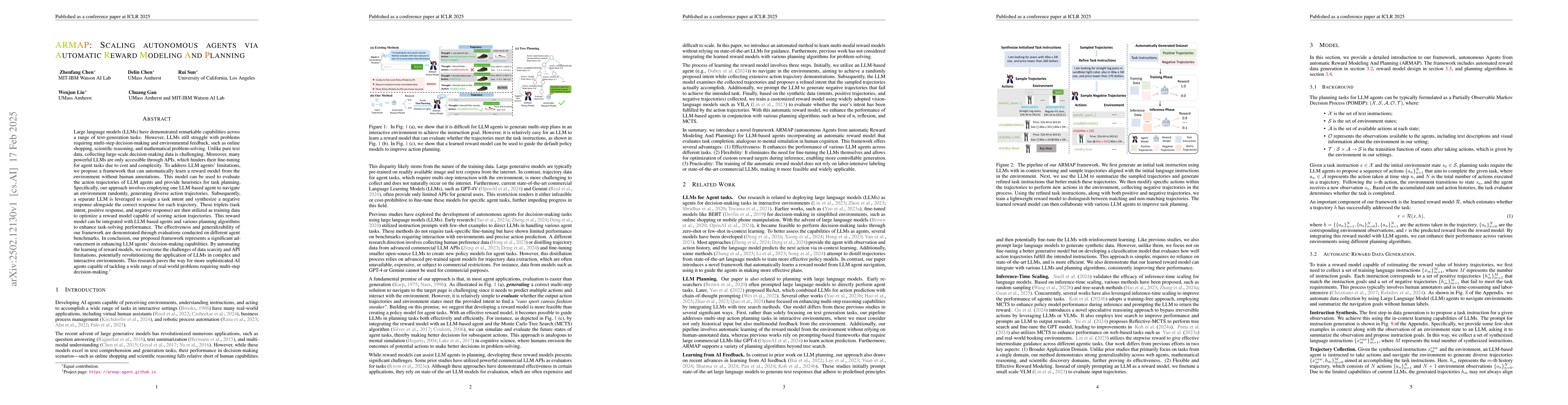 Thumbnail for Scaling Autonomous Agents via Automatic Reward Modeling And Planning