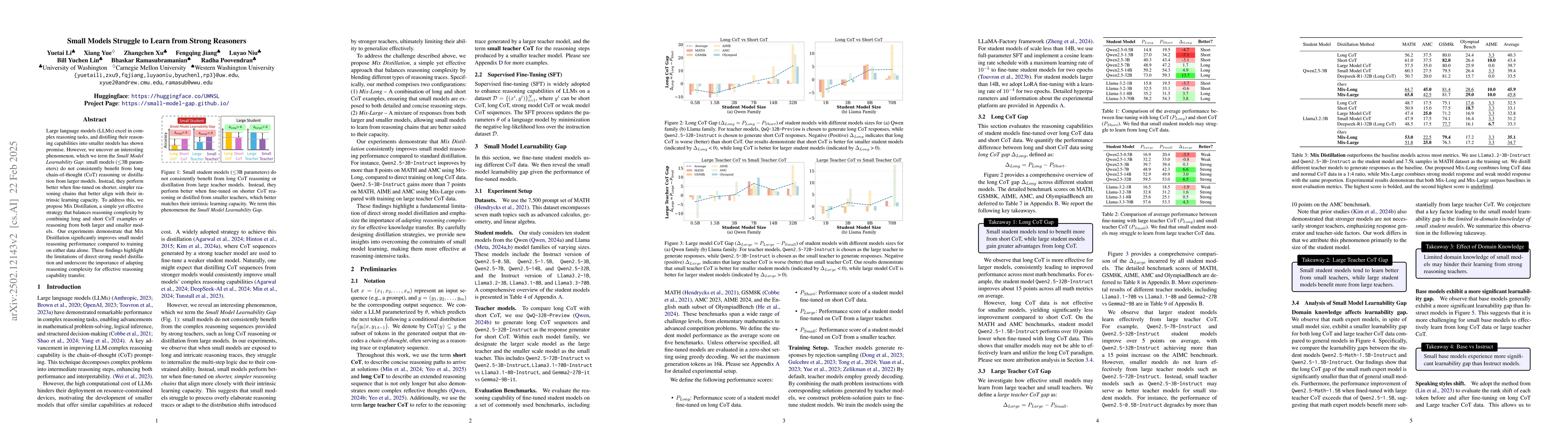 Thumbnail for Small Models Struggle to Learn from Strong Reasoners