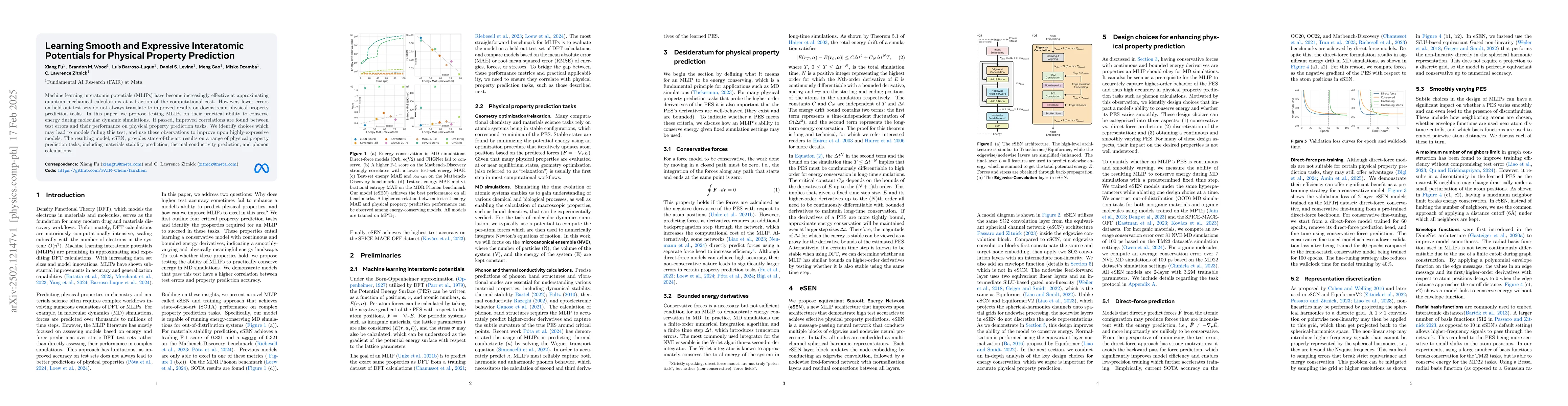 Thumbnail for Learning Smooth and Expressive Interatomic Potentials for Physical
  Property Prediction