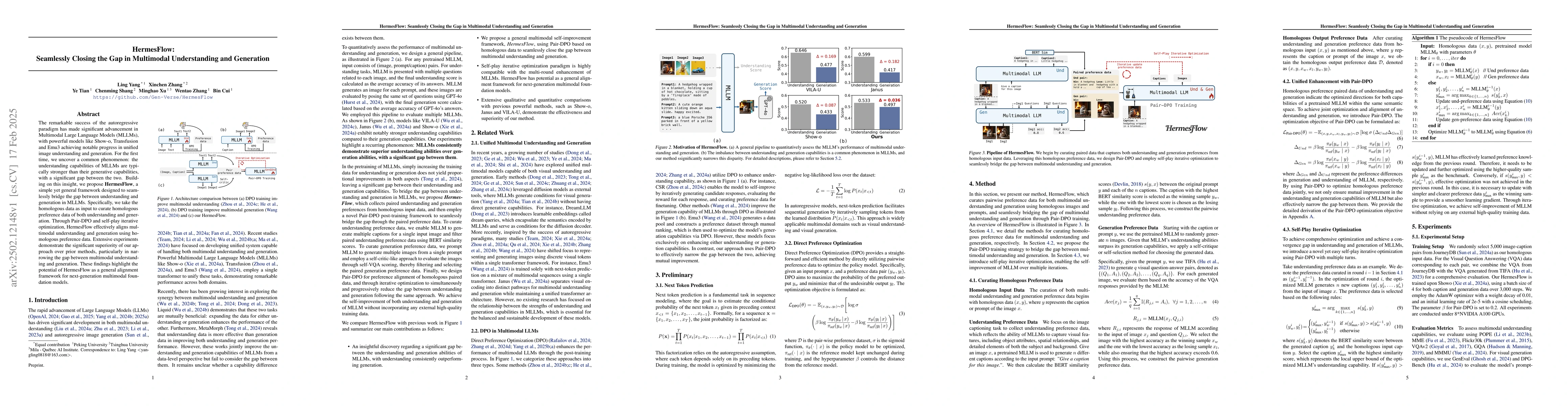 Thumbnail for HermesFlow: Seamlessly Closing the Gap in Multimodal Understanding and
  Generation