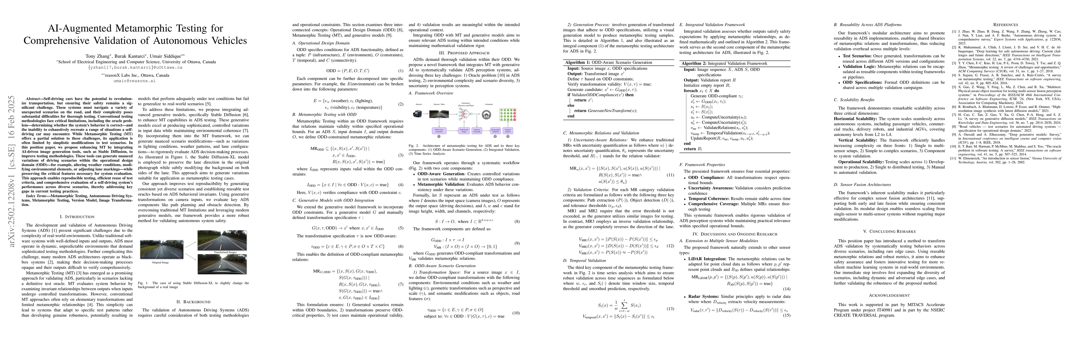 Thumbnail for AI-Augmented Metamorphic Testing for Comprehensive Validation of
  Autonomous Vehicles