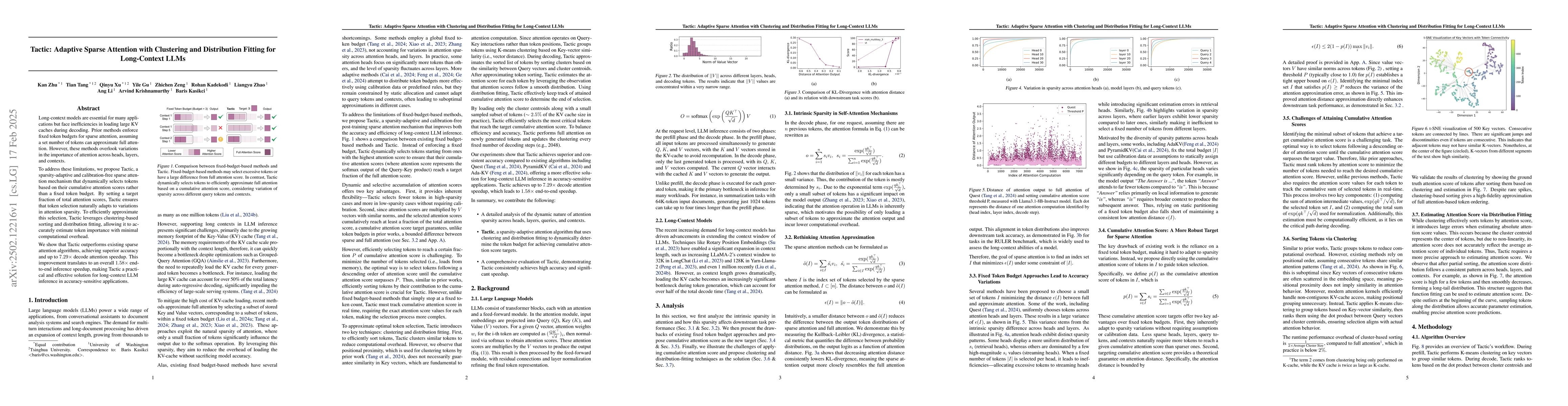 Thumbnail for Tactic: Adaptive Sparse Attention with Clustering and Distribution
  Fitting for Long-Context LLMs