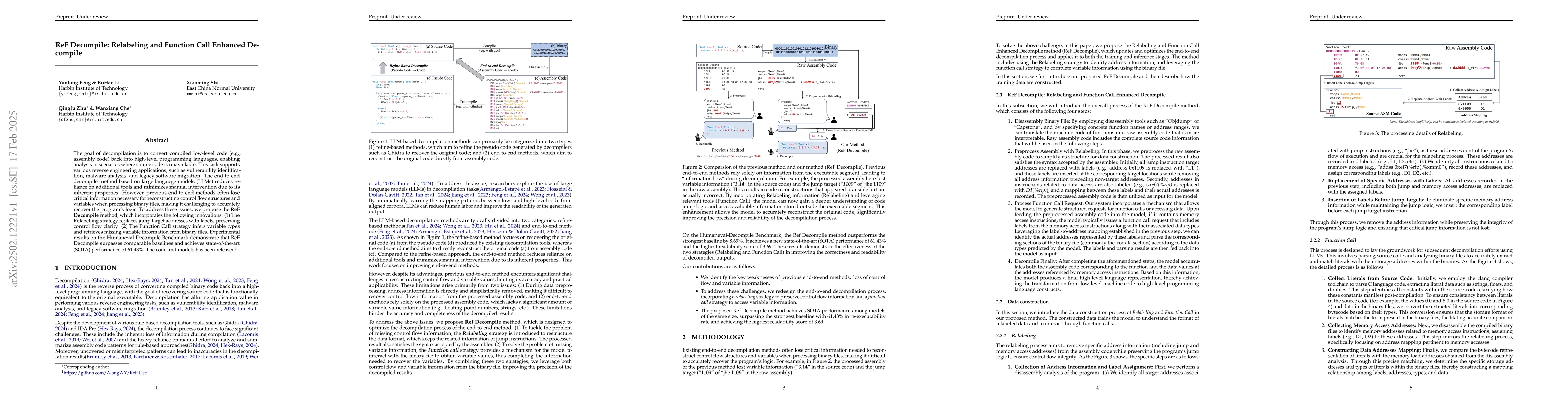 Thumbnail for ReF Decompile: Relabeling and Function Call Enhanced Decompile