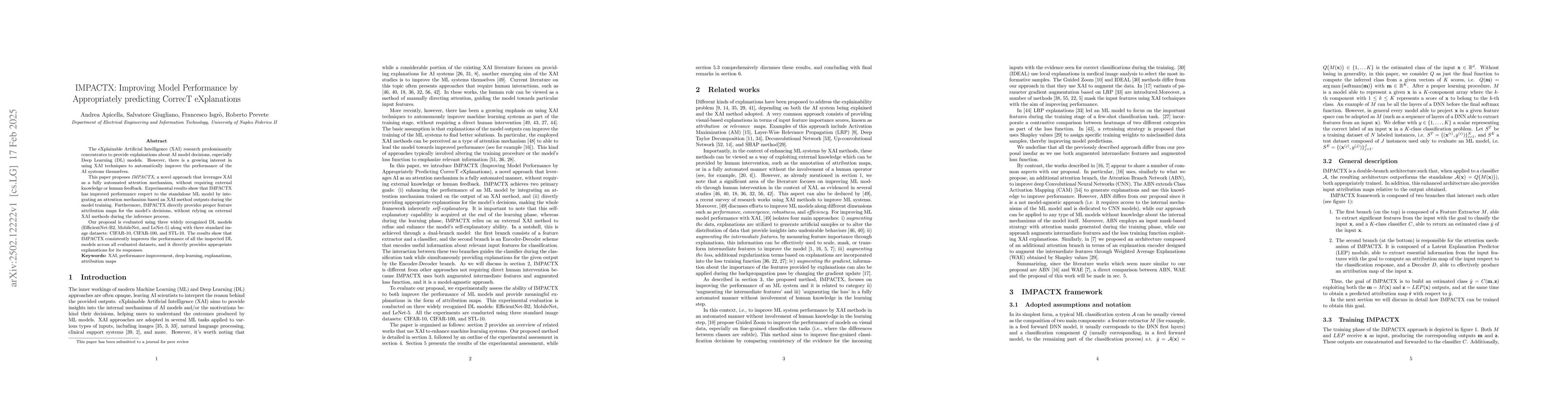 Thumbnail for IMPACTX: Improving Model Performance by Appropriately predicting CorrecT
  eXplanations