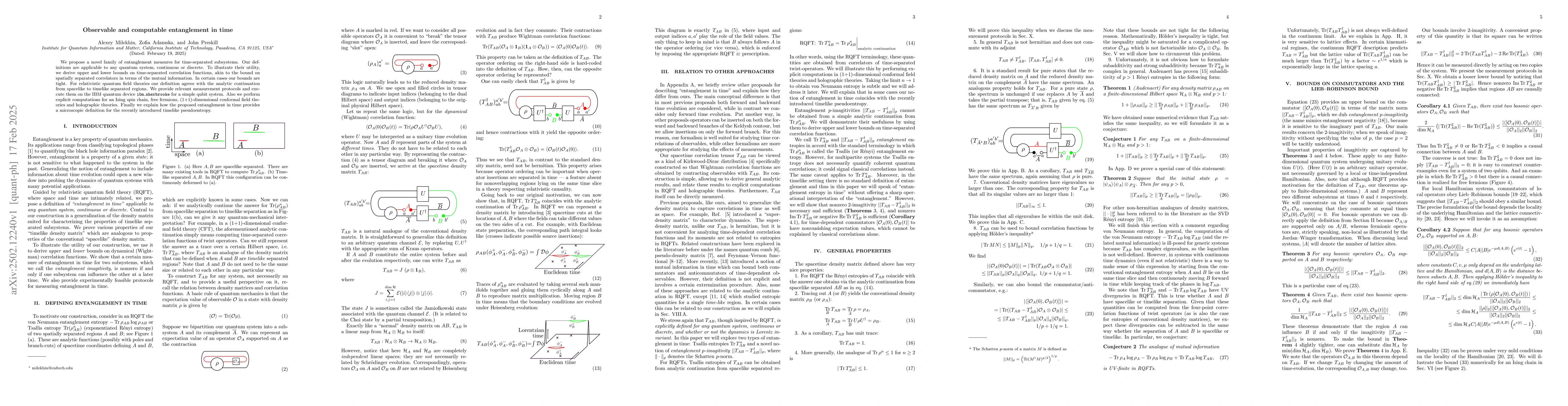 Thumbnail for Observable and computable entanglement in time
