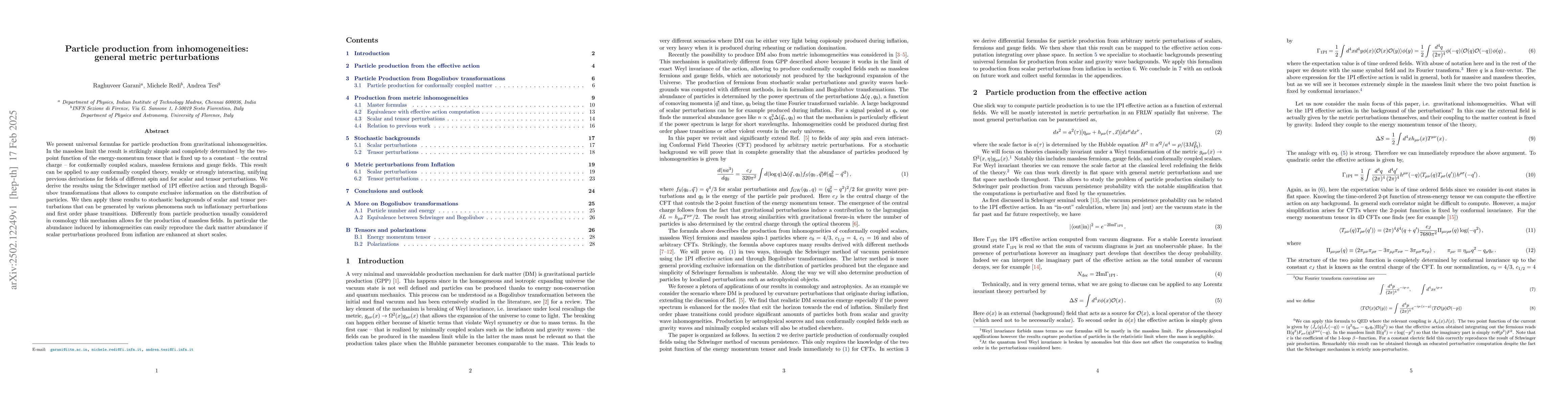 Thumbnail for Particle production from inhomogeneities: general metric perturbations
