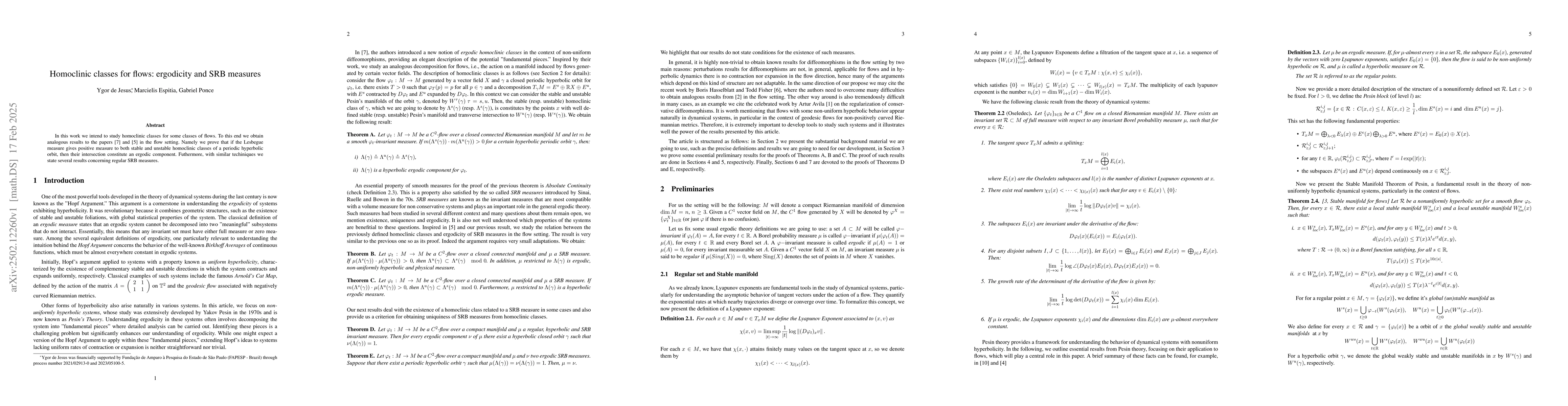 Thumbnail for Homoclinic classes for flows: ergodicity and SRB measures