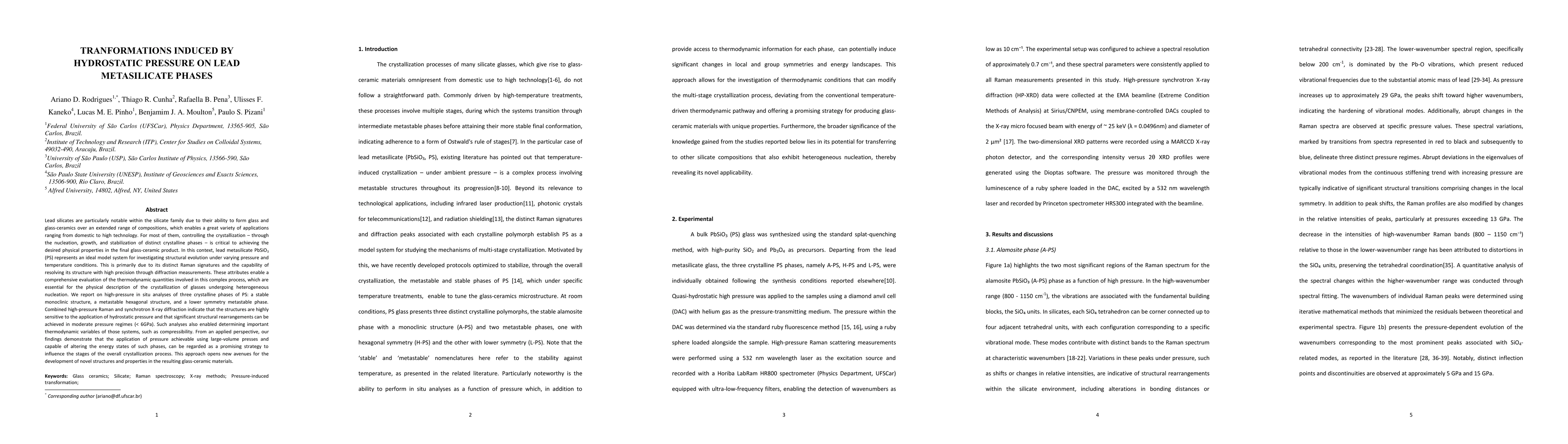 Thumbnail for Transformations induced by hydrostatic pressure on lead metasilicate
  phases
