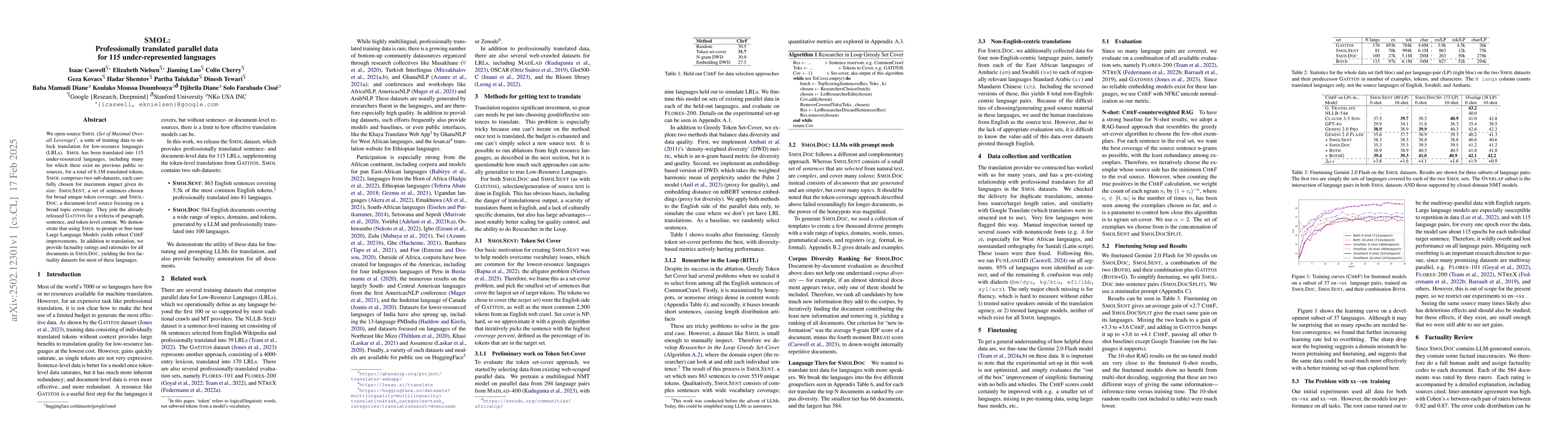 Thumbnail for SMOL: Professionally translated parallel data for 115 under-represented
  languages
