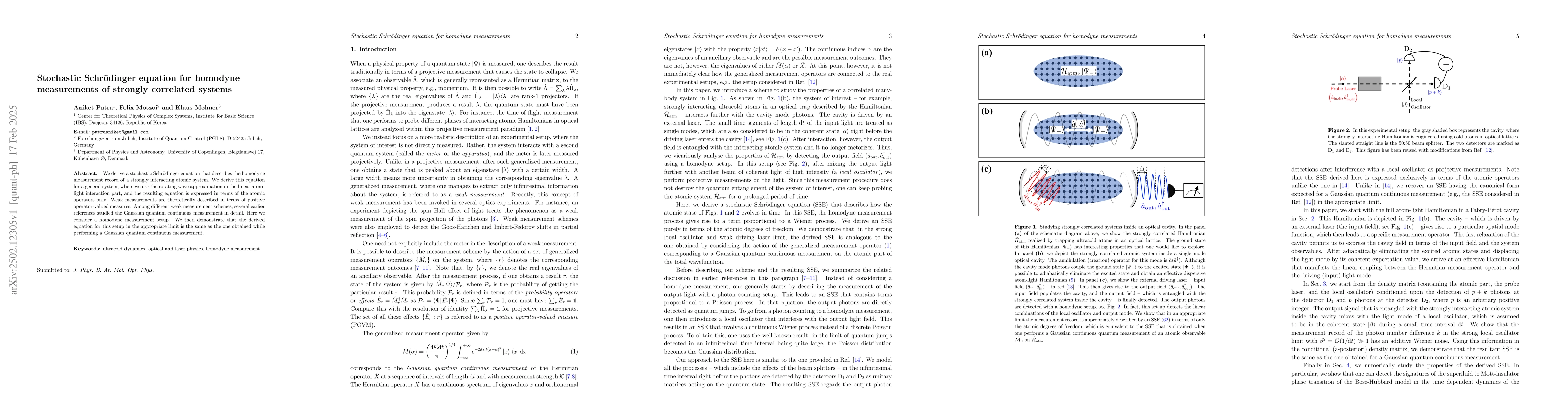 Thumbnail for Stochastic Schrödinger equation for homodyne measurements of
  strongly correlated systems