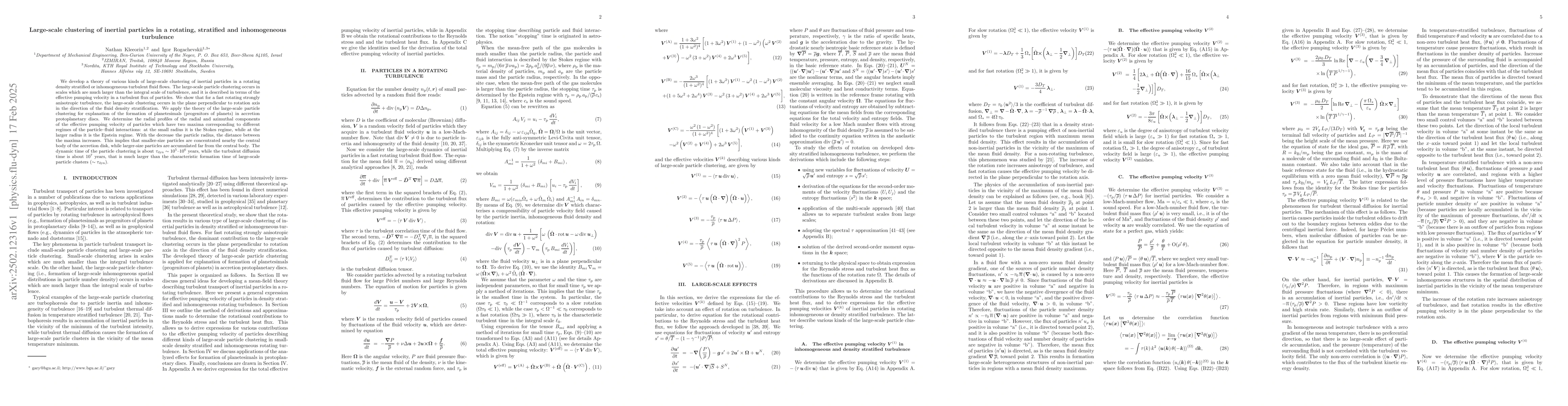 Thumbnail for Large-scale clustering of inertial particles in a rotating, stratified
  and inhomogeneous turbulence