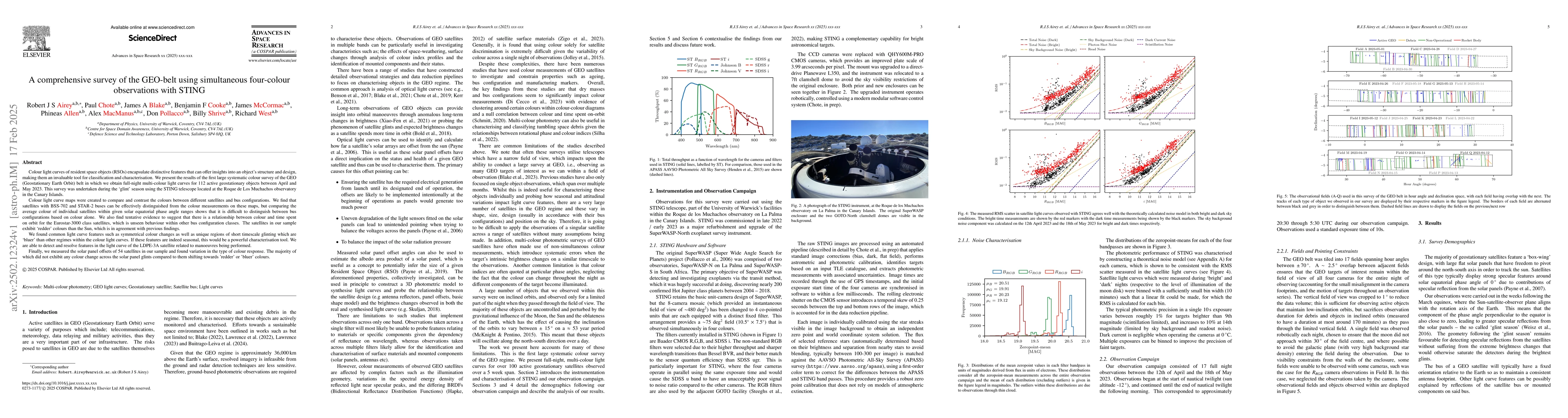Thumbnail for A comprehensive survey of the GEO-belt using simultaneous four-colour
  observations with STING