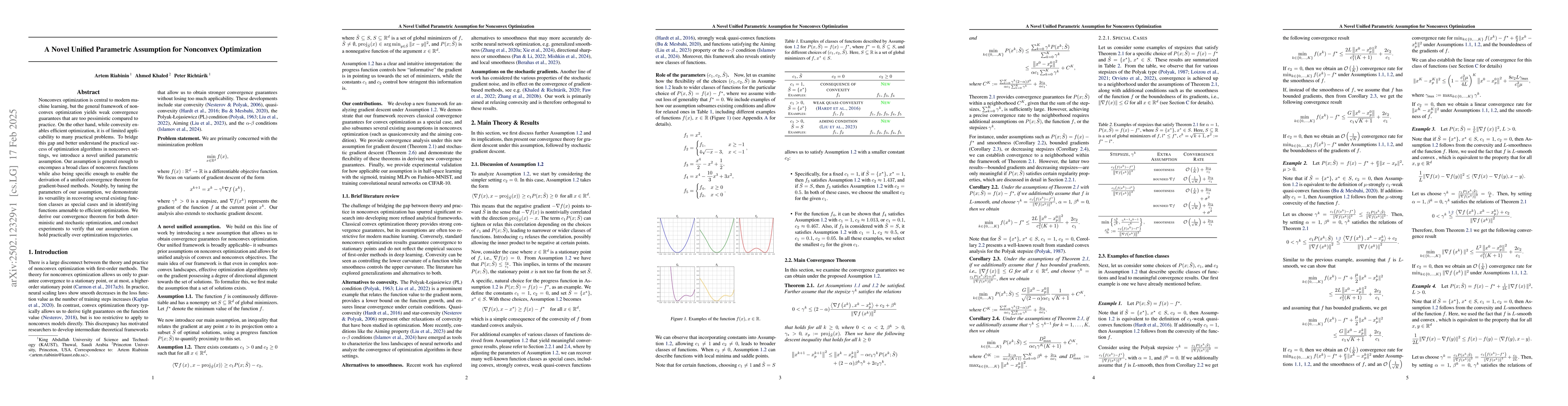 Thumbnail for A Novel Unified Parametric Assumption for Nonconvex Optimization