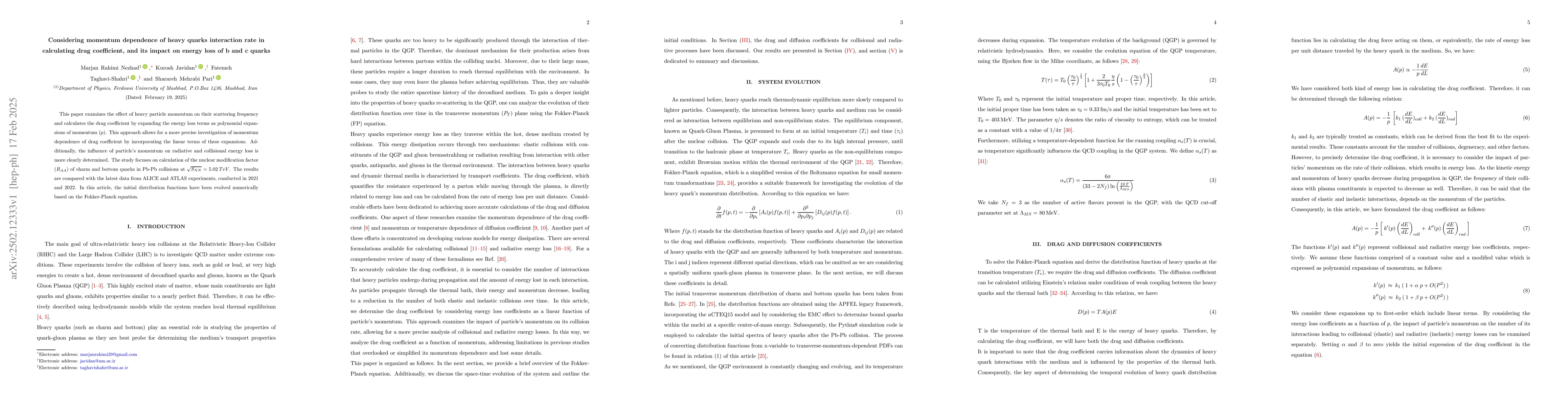 Thumbnail for Considering momentum dependence of heavy quarks interaction rate in
  calculating drag coefficient, and its impact on energy loss of b and c quarks