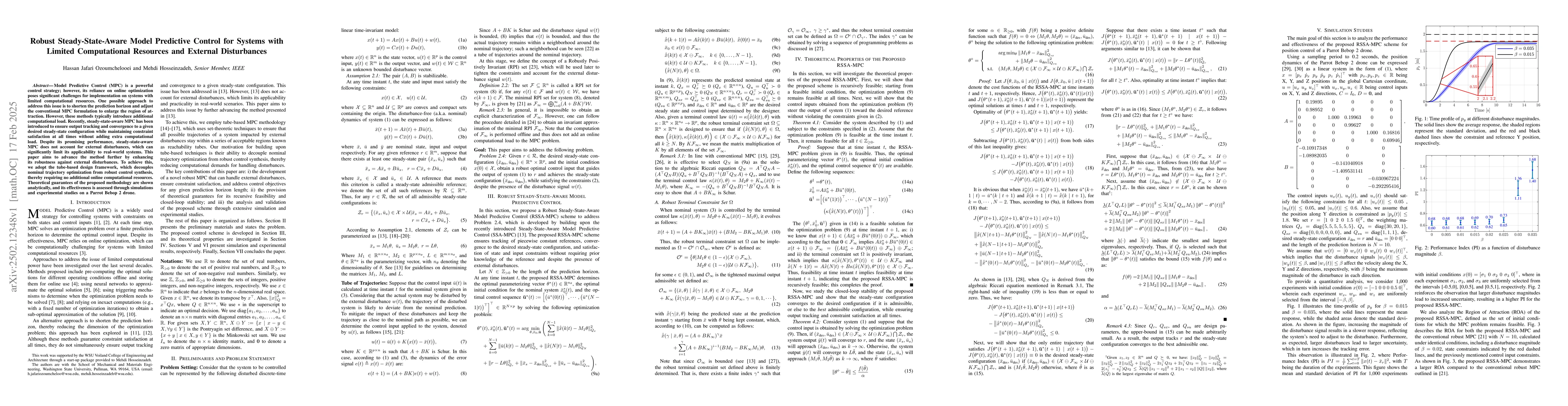 Thumbnail for Robust Steady-State-Aware Model Predictive Control for Systems with
  Limited Computational Resources and External Disturbances