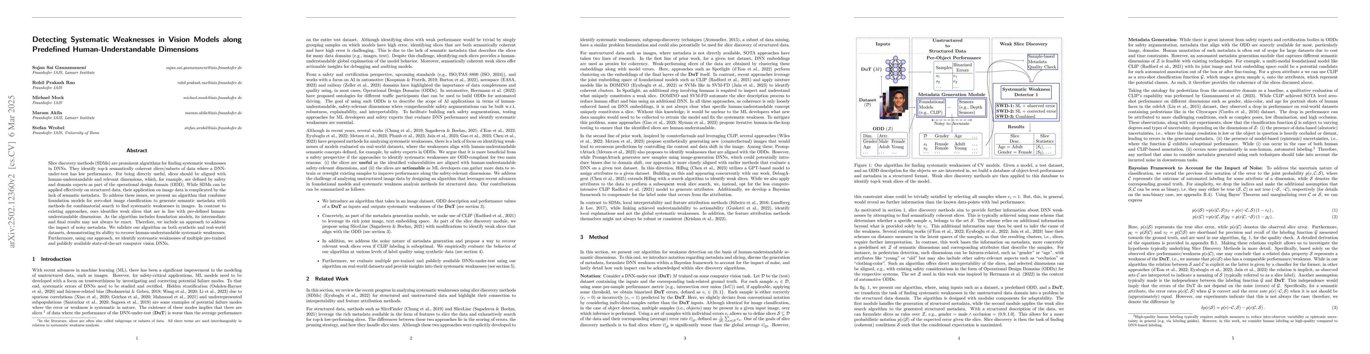 Thumbnail for Detecting Systematic Weaknesses in Vision Models along Predefined
  Human-Understandable Dimensions