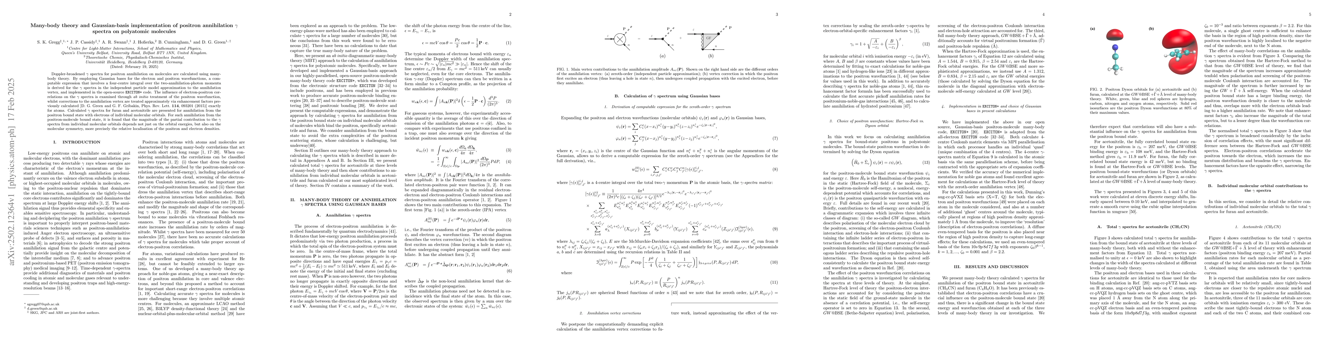 Thumbnail for Many-body theory and Gaussian-basis implementation of positron
  annihilation $γ$-ray spectra on polyatomic molecules