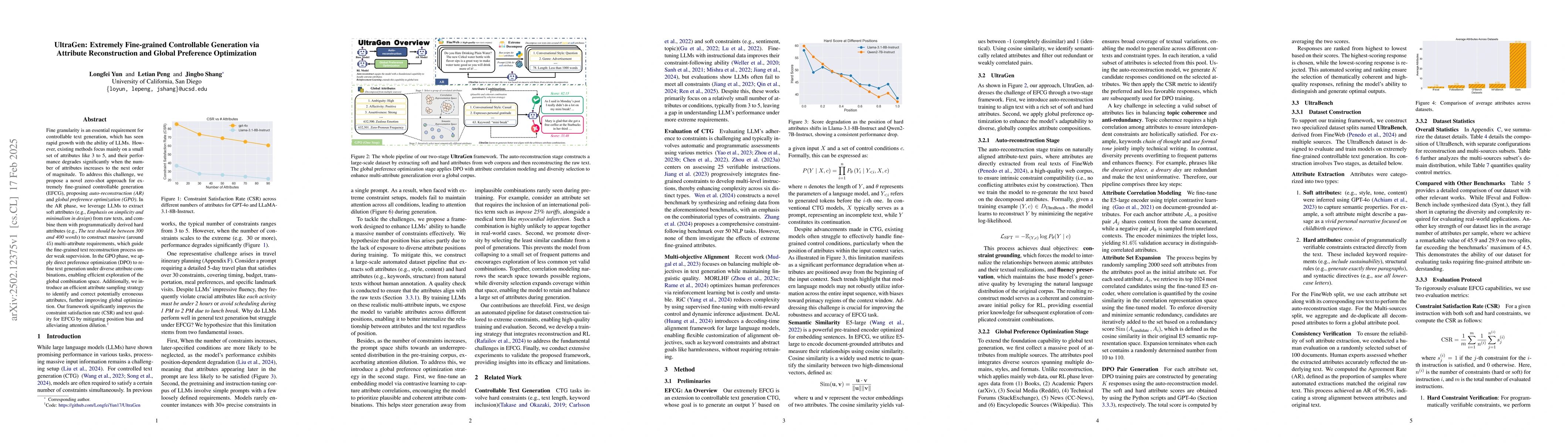 Thumbnail for UltraGen: Extremely Fine-grained Controllable Generation via Attribute
  Reconstruction and Global Preference Optimization