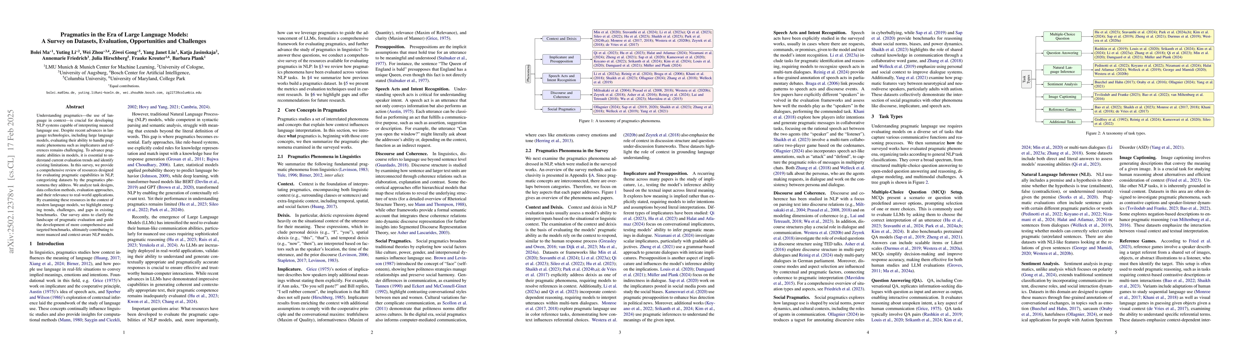 Thumbnail for Pragmatics in the Era of Large Language Models: A Survey on Datasets,
  Evaluation, Opportunities and Challenges