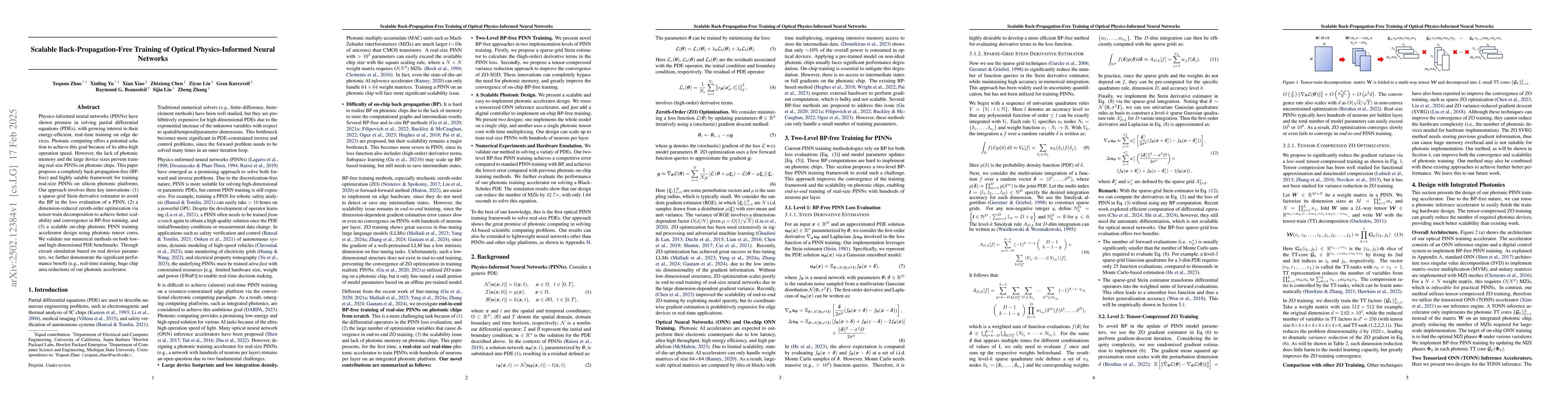 Thumbnail for Scalable Back-Propagation-Free Training of Optical Physics-Informed
  Neural Networks