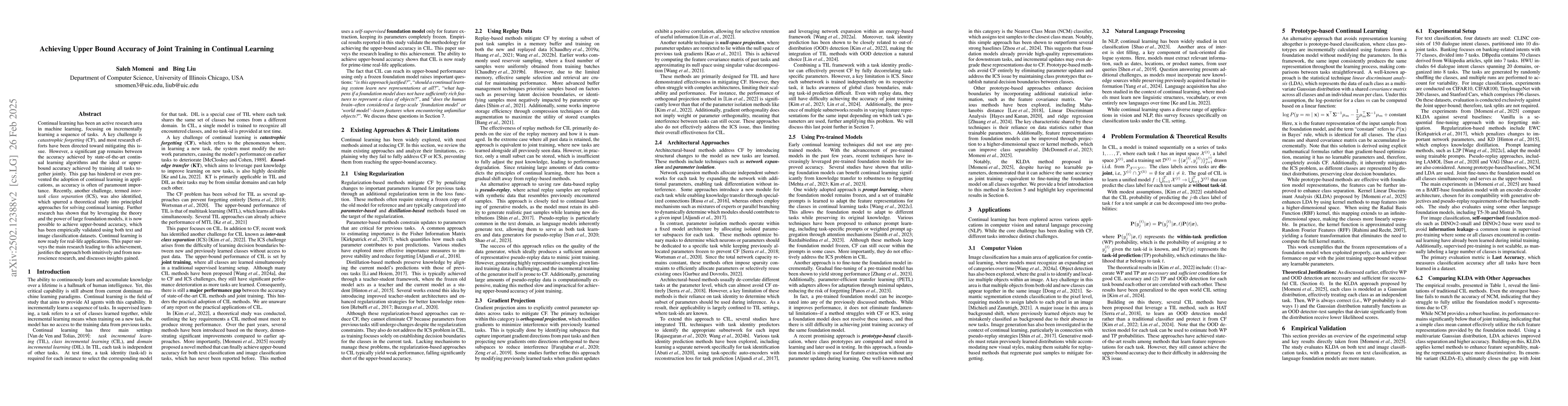 Thumbnail for Achieving Upper Bound Accuracy of Joint Training in Continual Learning