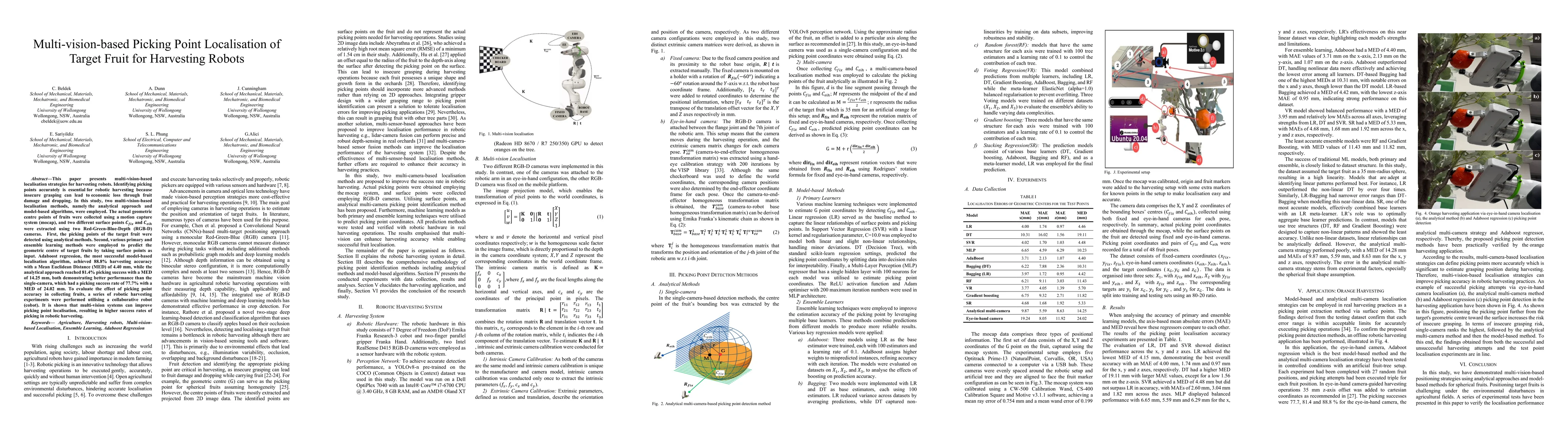 Thumbnail for Multi-vision-based Picking Point Localisation of Target Fruit for
  Harvesting Robots