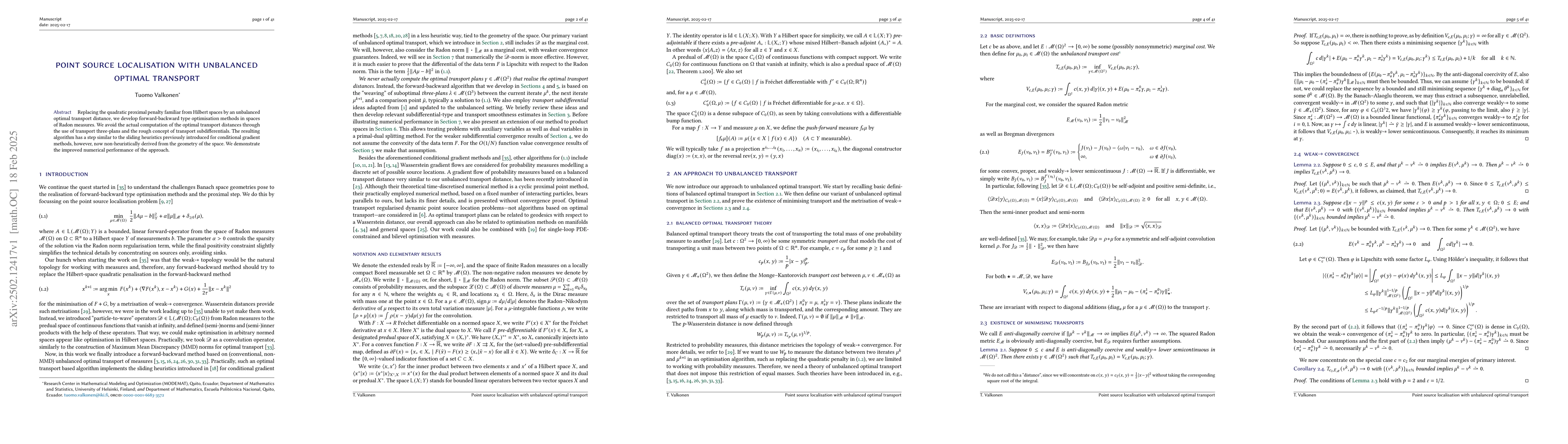 Thumbnail for Point source localisation with unbalanced optimal transport
