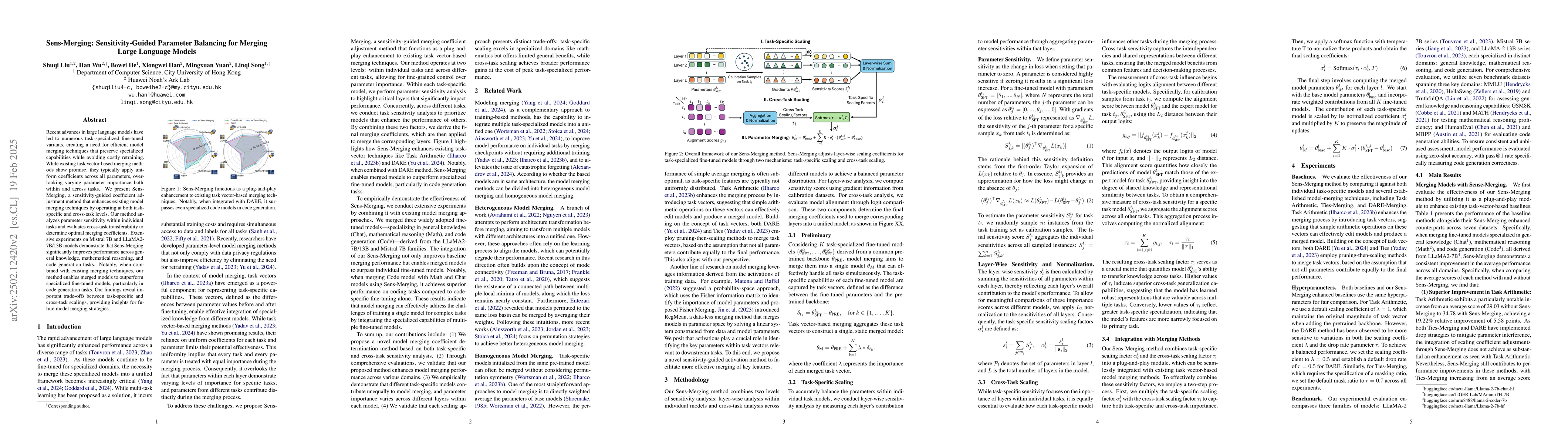 Thumbnail for Sens-Merging: Sensitivity-Guided Parameter Balancing for Merging Large
  Language Models