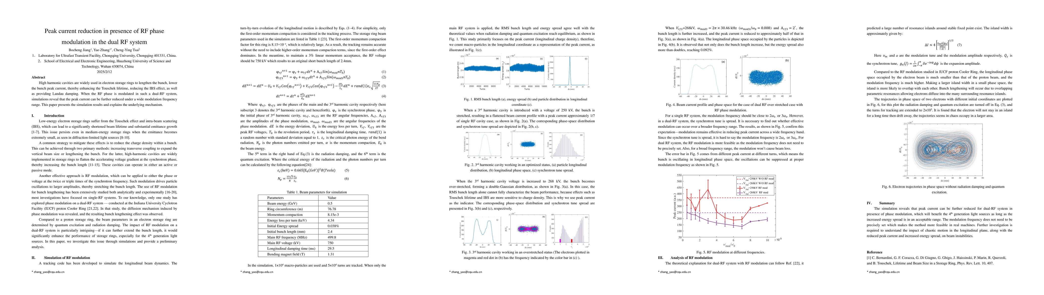 Thumbnail for Peak current reduction in presence of RF phase modulation in the dual RF
  system