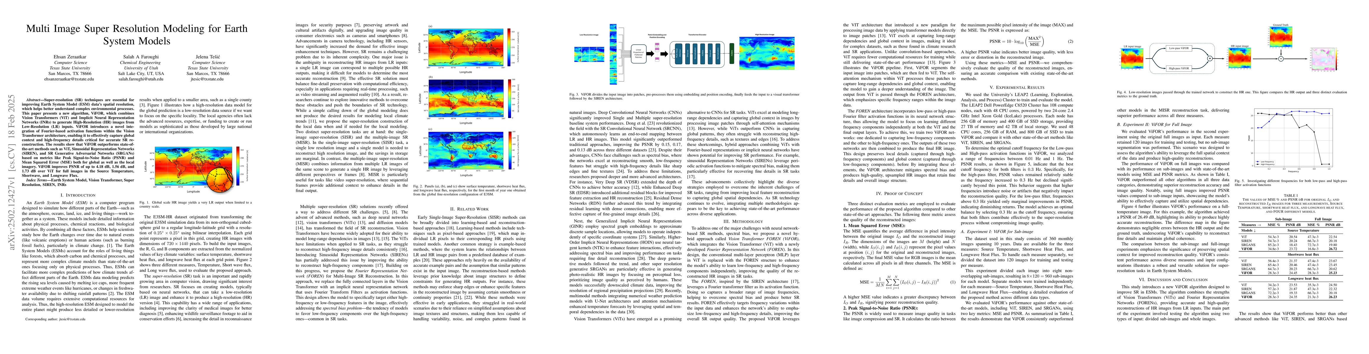 Thumbnail for Multi Image Super Resolution Modeling for Earth System Models