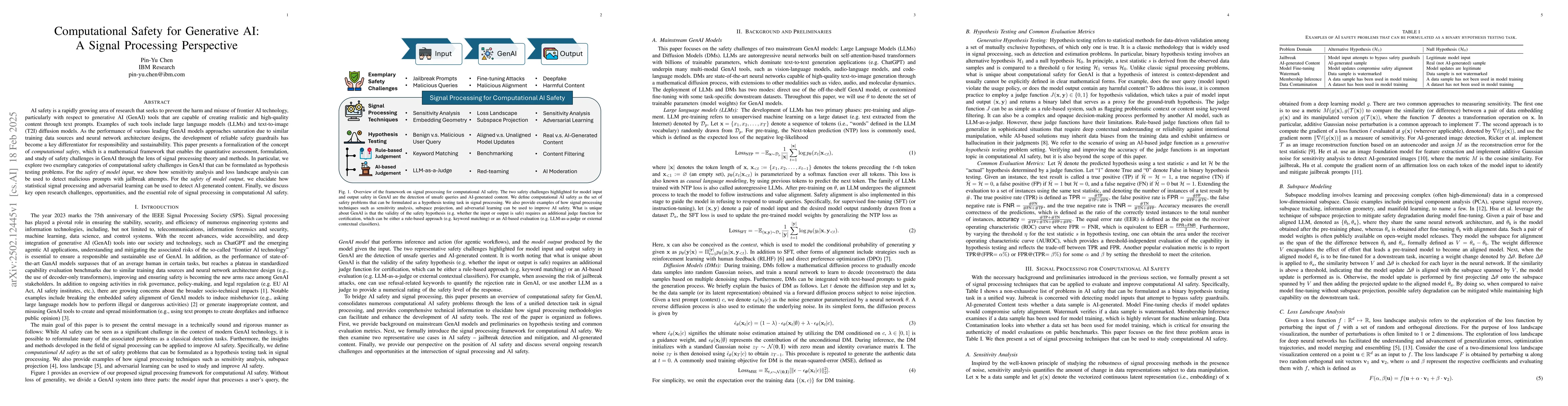 Thumbnail for Computational Safety for Generative AI: A Signal Processing Perspective