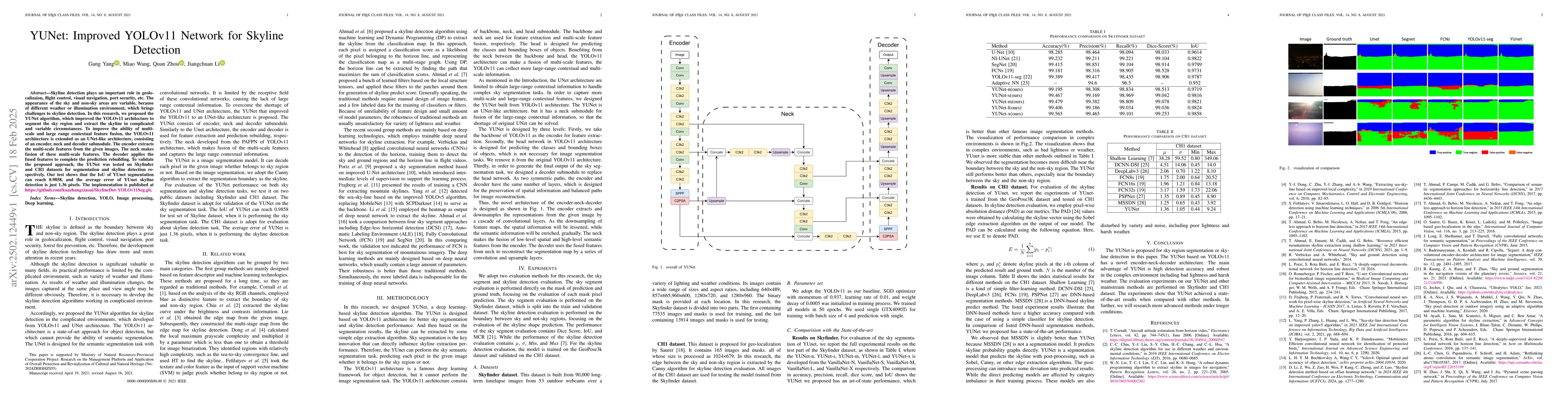 Thumbnail for YUNet: Improved YOLOv11 Network for Skyline Detection