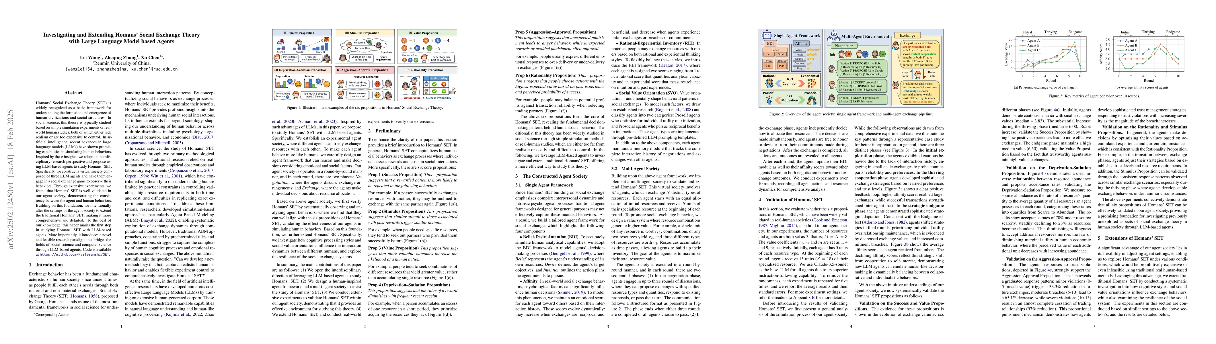 Thumbnail for Investigating and Extending Homans' Social Exchange Theory with Large
  Language Model based Agents